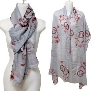 MIR Graphic Chains Lipstick Heels Girly Boss Print Scarf